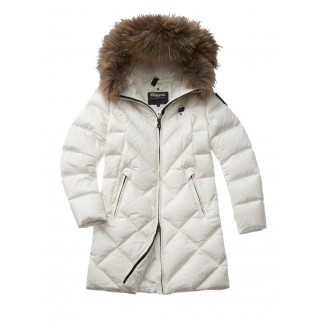 PIUMINO LUNGO CON CAPPUCCIO BLAUER ALTHEA BIANCO - 