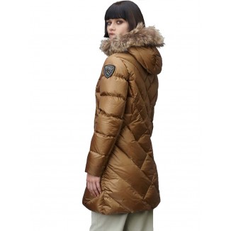 PLUMÍFERO LARGO CON CAPUCHA BLAUER ALTHEA AVELLANA