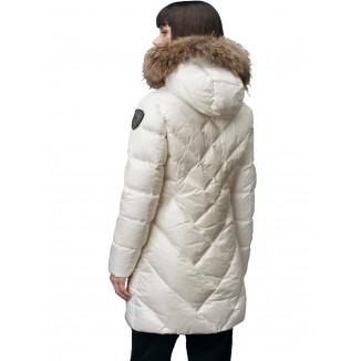 PIUMINO LUNGO CON CAPPUCCIO BLAUER ALTHEA BIANCO