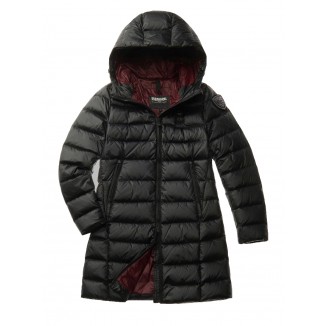 BLAUER PIUMINO LUNGO CON CAPPUCCIO AGNES COLORE NERO - 