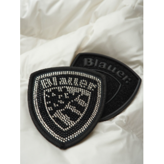 PIUMINO CON RIGHE GEOMETRICHE BLAUER ALICIA BIANCO