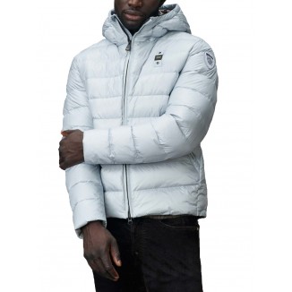 BLAUER ACTON PIUMINO AZURRO CON CAPPUCCIO