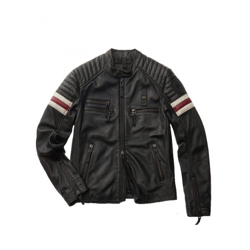 CAZADORA BIKER DE PIEL BLAUER EZEKIEL - 