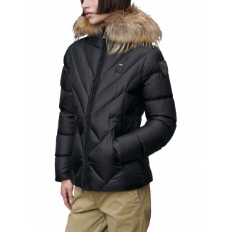 PIUMINO CON RIGHE GEOMETRICHE BLAUER ALICIA NERO