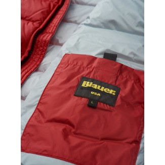 CHALECO BLAUER CON CAPUCHA ARDEN COLOR ROJO - 