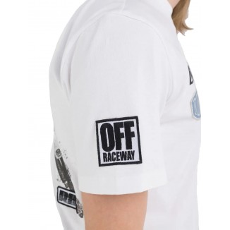 CAMISETA BLANCA REPLAY PARCHES CON ESTAMPADO MOTOCROSS - 