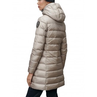 BLAUER PIUMINO LUNGO CON CAPPUCCIO AGNES COLORE GRIGIO