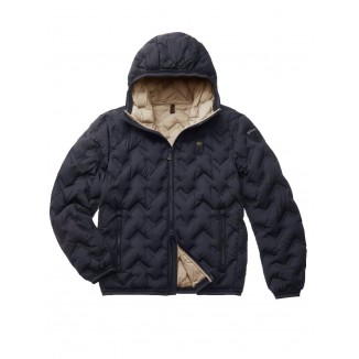 PIUMINO CON NASTRI SUGLI ANGOLI PIER BLU NAVY - 