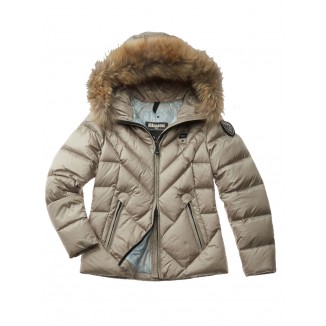 PIUMINO CON RIGHE GEOMETRICHE BLAUER ALICIA BIANCO - 