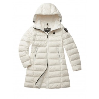 BLAUER PIUMINO LUNGO CON CAPPUCCIO AGNES COLORE BIANCO - 