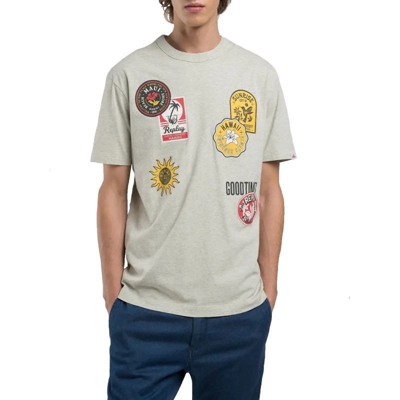 CAMISETA REPLAY ESTAMPADO 81 SQDN JAPAN Y HAWAII - 