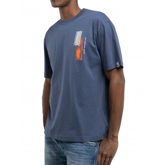 T-SHIRT REPLAY IN COTONE STAMPATO ELECTRIC CLUB - 