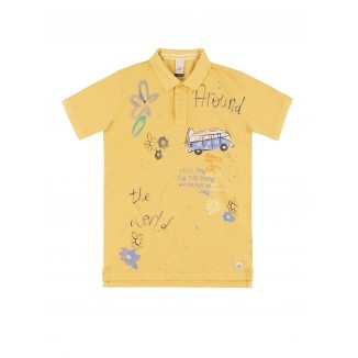 POLO DE ALGODON REPLAY ROJO CON BORDADO -