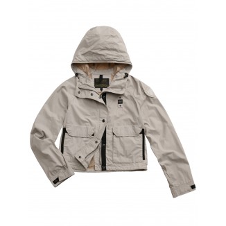 CHAQUETA CORTA BLAUER CON CAPUCHA EMERALD - 