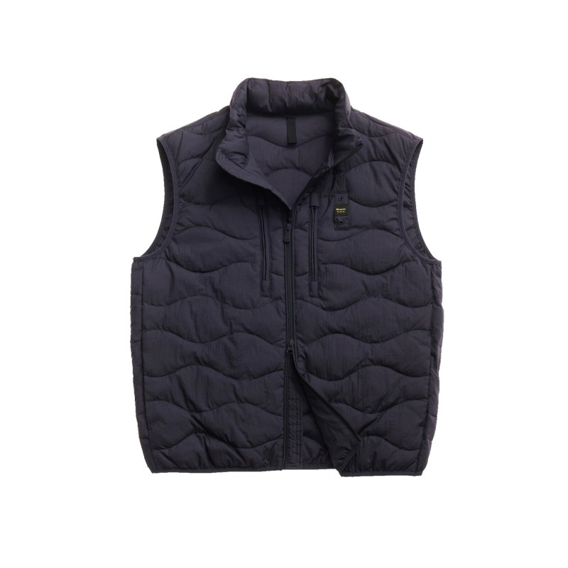 CHALECO BLAUER AZUL MARINO EFECTO ARRUGADO VINCENT - CHALECO BLAUER AZUL MARINO EFECTO ARRUGADO VINCENT -