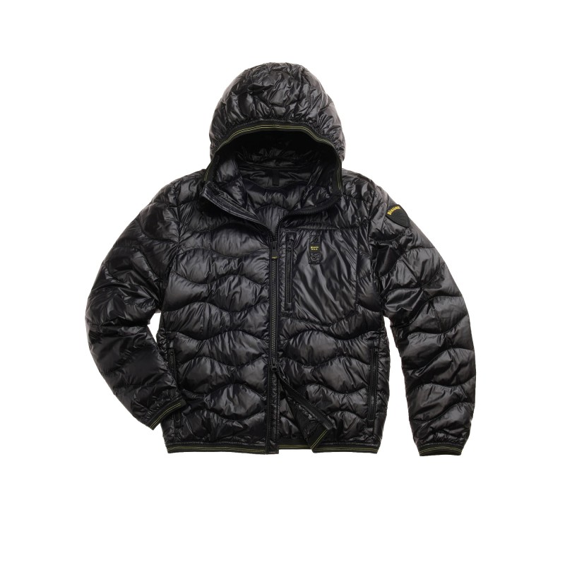 PIUMINO LEGGERO WAVE BLAUER NERO CON ONDE - PIUMINO LEGGERO WAVE BLAUER NERO CON ONDE -
