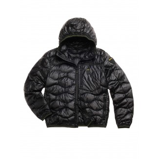 PLUMÍFERO PRIMAVERAL BLAUER CON ONDAS WAVE NEGRO -