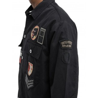 SOVRACAMICIA NERA REPLAY REGOLARE CON TOPPES