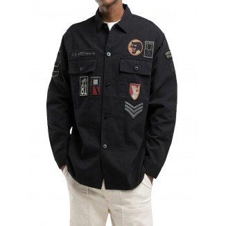 SOBRECAMISA NEGRA REPLAY CON PARCHES - 