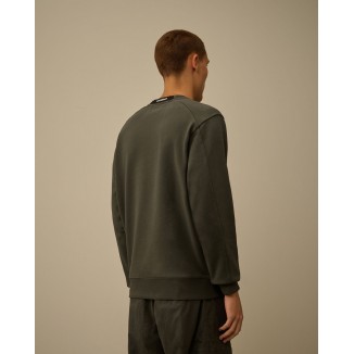SUDADERA C.P. COMPANY DIAGONAL RAISED LENS GRIS NOCHE - 