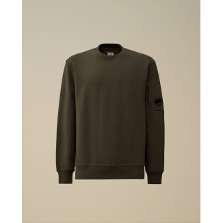 SUDADERA C.P. COMPANY DIAGONAL RAISED LENS GRIS NOCHE - 