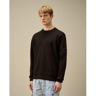 SUDADERA C.P. COMPANY DIAGONAL RAISED LENS NEGRA - 