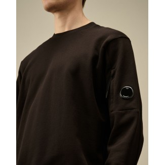 SUDADERA C.P. COMPANY DIAGONAL RAISED LENS NEGRA - 