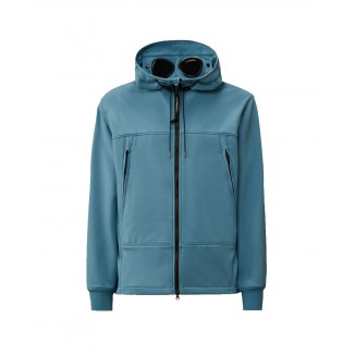 PIUMINO C.P. COMPANY SHELL CON CAPPUCCIO BLU OCEANO - 