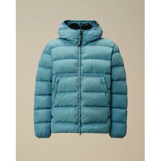 PIUMINO C.P. COMPANY CHROME-R GOGGLE CON CAPPUCCIO BLU OCEANO