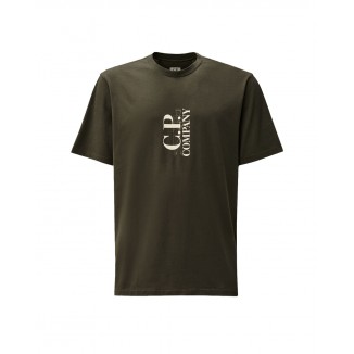 CAMISETA C.P. COMPANY LOGO GRIS SOMBRA OSCURA -