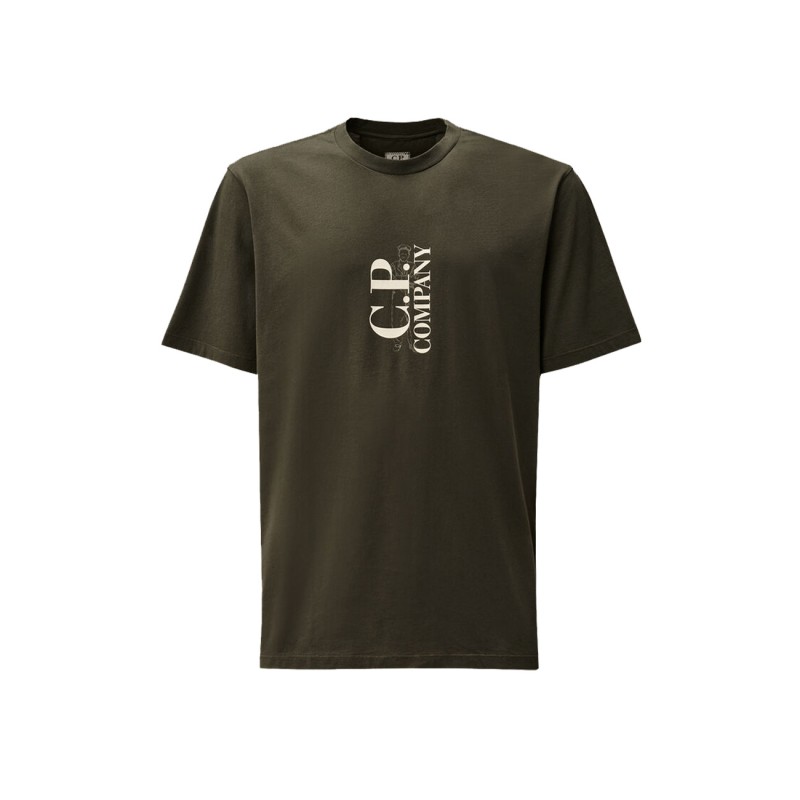 CAMISETA C.P. COMPANY LOGO GRIS SOMBRA OSCURA -