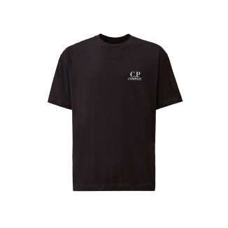 CAMISETA C.P. COMPANY MAXI LOGO EN ESPALDA AZUL - 