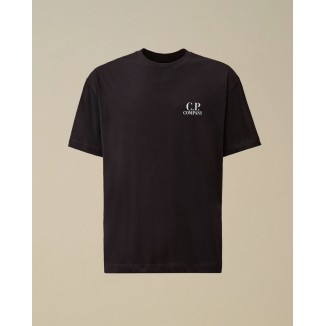 CAMISETA C.P. COMPANY MAXI LOGO EN ESPALDA AZUL