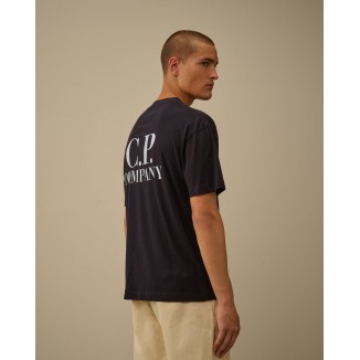 CAMISETA C.P. COMPANY MAXI LOGO EN ESPALDA AZUL - 