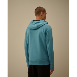 SUDADERA C.P. COMPANY DIAGONAL RAISED HOODED FULL ZIP AZUL - 