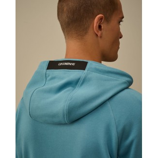 SUDADERA C.P. COMPANY DIAGONAL RAISED HOODED FULL ZIP AZUL - 