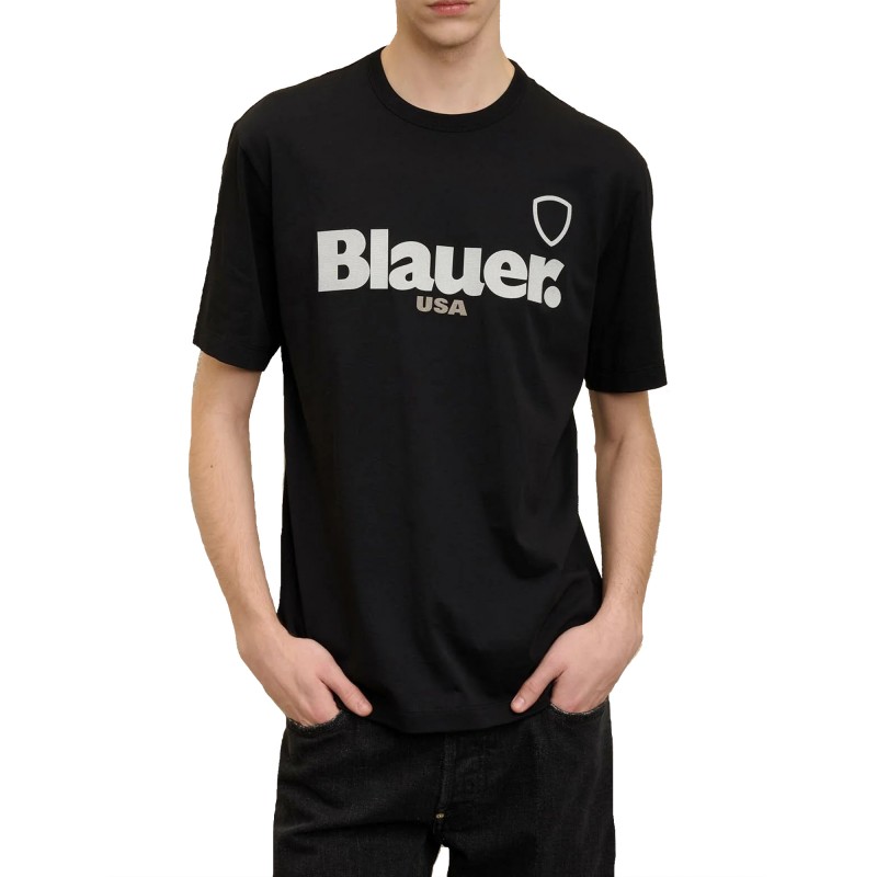 CAMISETA BLAUER LOGO ENGOMADO FAVRE NEGRA - 