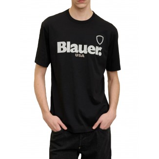 CAMISETA BLAUER LOGO ENGOMADO FAVRE NEGRA -