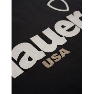 CAMISETA BLAUER LOGO ENGOMADO FAVRE NEGRA - 