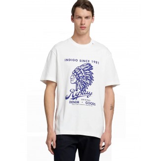 T-SHIRT REPLAY IN COTONE STAMPATO DENIM GOODS - 