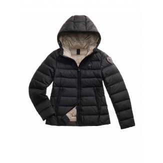 PIUMINO IMBOTTITO BLAUER CHARME CON CAPPUCCIO COLORE NERO -