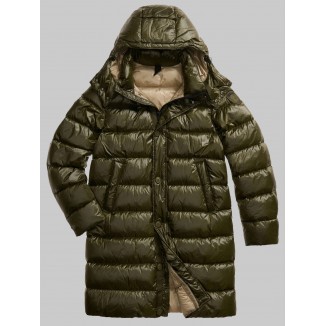 PLUMÍFERO LARGO BLAUER CON CAPUCHA EXTRAÍBLE CARVER VERDE