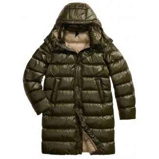 BLAUER PIUMINO LUNGO CON CAPPUCCIO REMOVIBILE CARVER BLU - 