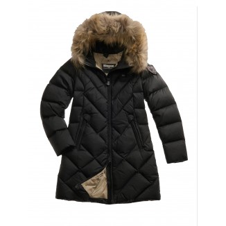 PIUMINO LUNGO CON CAPPUCCIO BLAUER ALTHEA NERO -