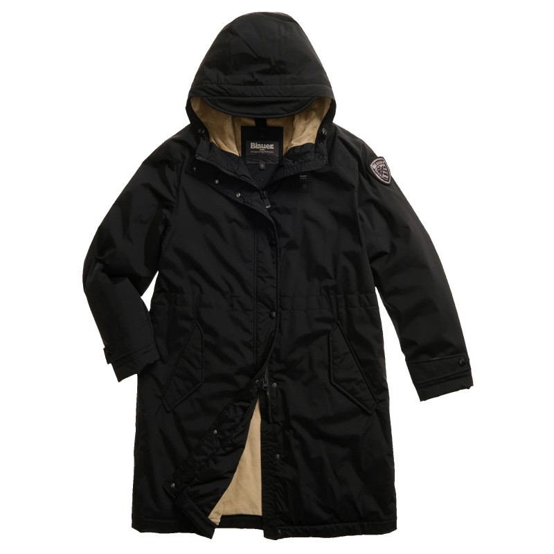 TRENCH BLAUER CON INTERIOR DE PIEL ECO PAYNE NEGRA - TRENCH BLAUER CON INTERIOR DE PIEL ECO PAYNE NEGRA -