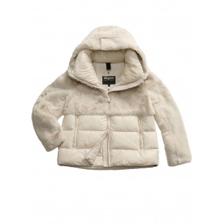 GIACCA IN NYLON CON ECOPELLE FANEVIL GRIGIO MATTINO -