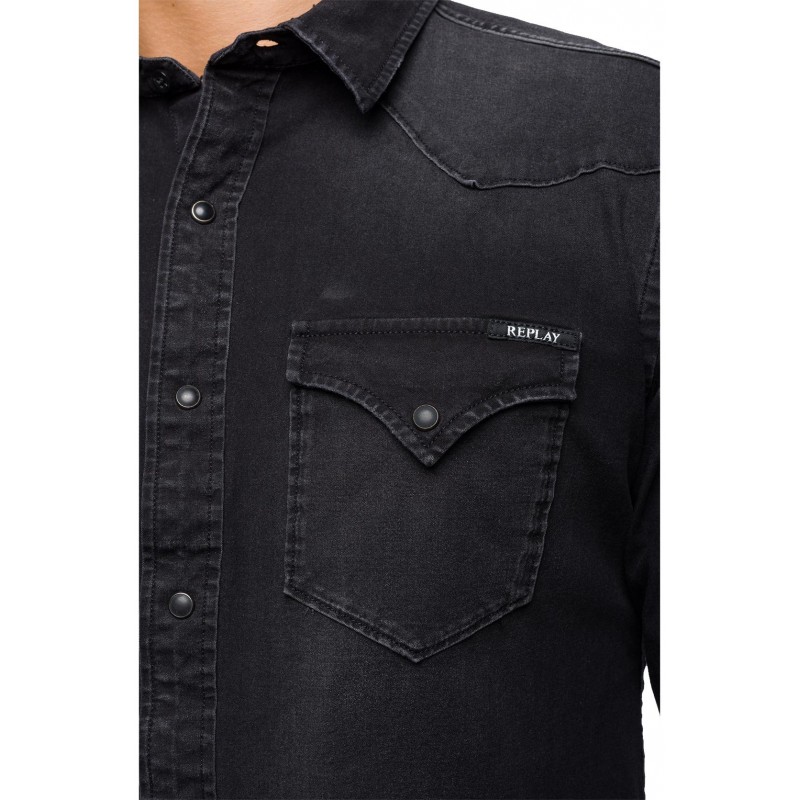 Replay Para Hombre, 010 Negro/Gris Oscuro, Grande
