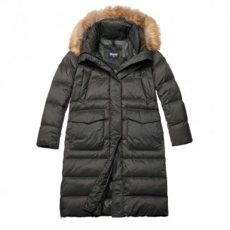 PLUMÍFERO LARGO LAWRENCE CON ABERTURAS A LOS LADOS -