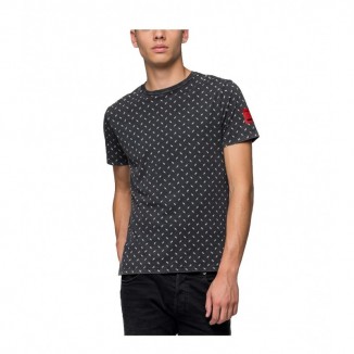 CAMISETA CON MICROESTAMPADO GEOMETRICO