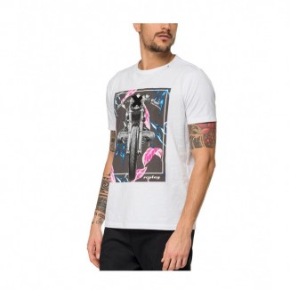 CAMISETA REPLAY ESTAMPADO MOTO
